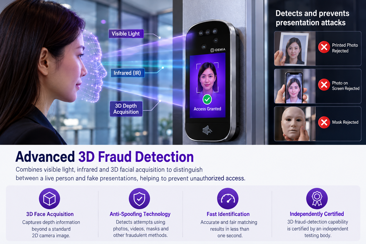 VisionPass SP 3D anti-spoofing and presentation attack detection