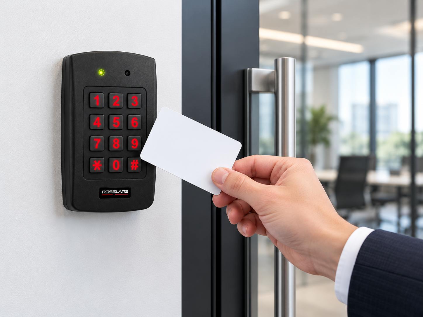 Rosslare AYC-F64 installed at an access controlled entrance